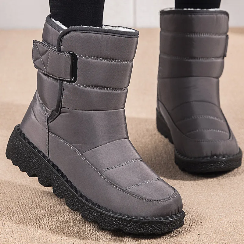 Women's Lightweight Snow For Shoes Women Heeled Elegant Boots Fur Platform Female Winter Footwear 467d