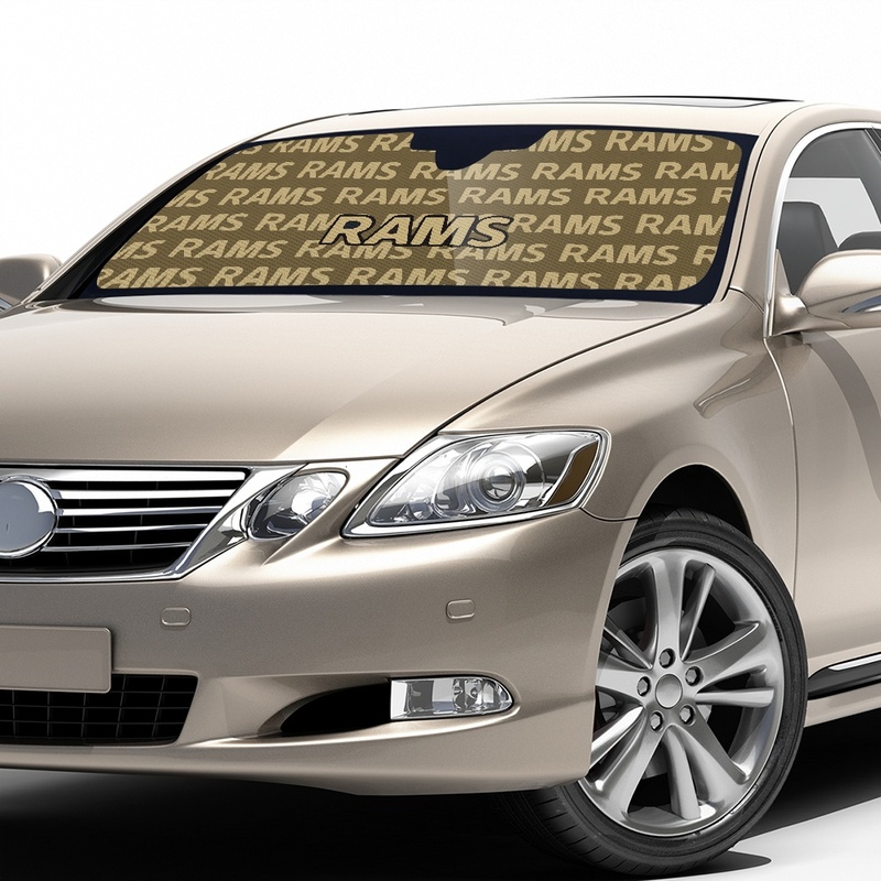 INSTANTARTS Luxury Brand Rams Rugby Design Car Front Sunshade Windshield Auto Sun Shade Reflector Foldable Car Accessories Gift