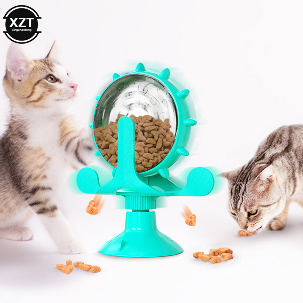 Interactive Treat Leaking Toy For Cat Small Dogs Slow Feeder Dispenser Puppy Funny Rotatable Wheel Improve IQ Kitten Accessories
