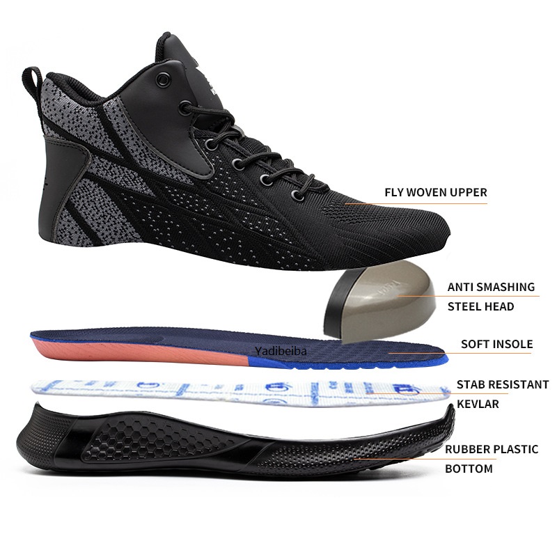 Winter Autumn Lightweight Steel Toe Safety Boots Men Work Sneakers Anti-Smash Indestructible Shoes d56b