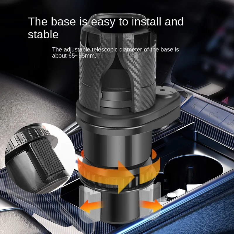 Car Cup Holder 2 In 1 Car Beverage Holder Extender Multifunctional Rotating Car Cup Holder