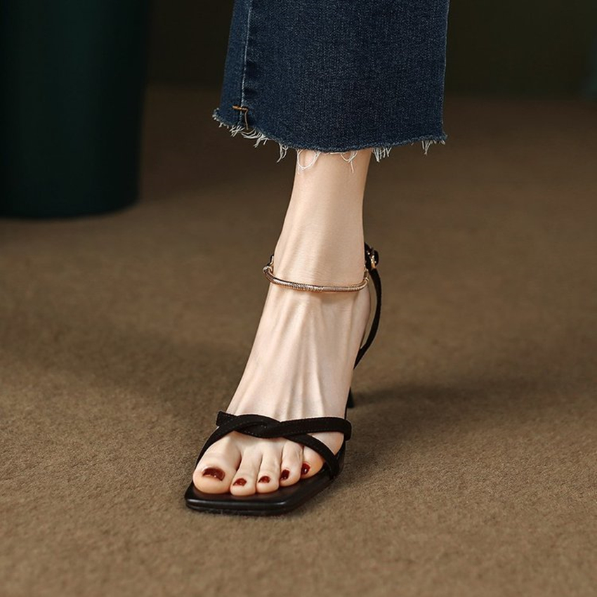 new 2024 Shoes for Women Slingbacks New Women's High Heels Summer Sexy Heels Women Peep Toe Thin Heels Shoes 2025 Ladies Zapatos Mujer