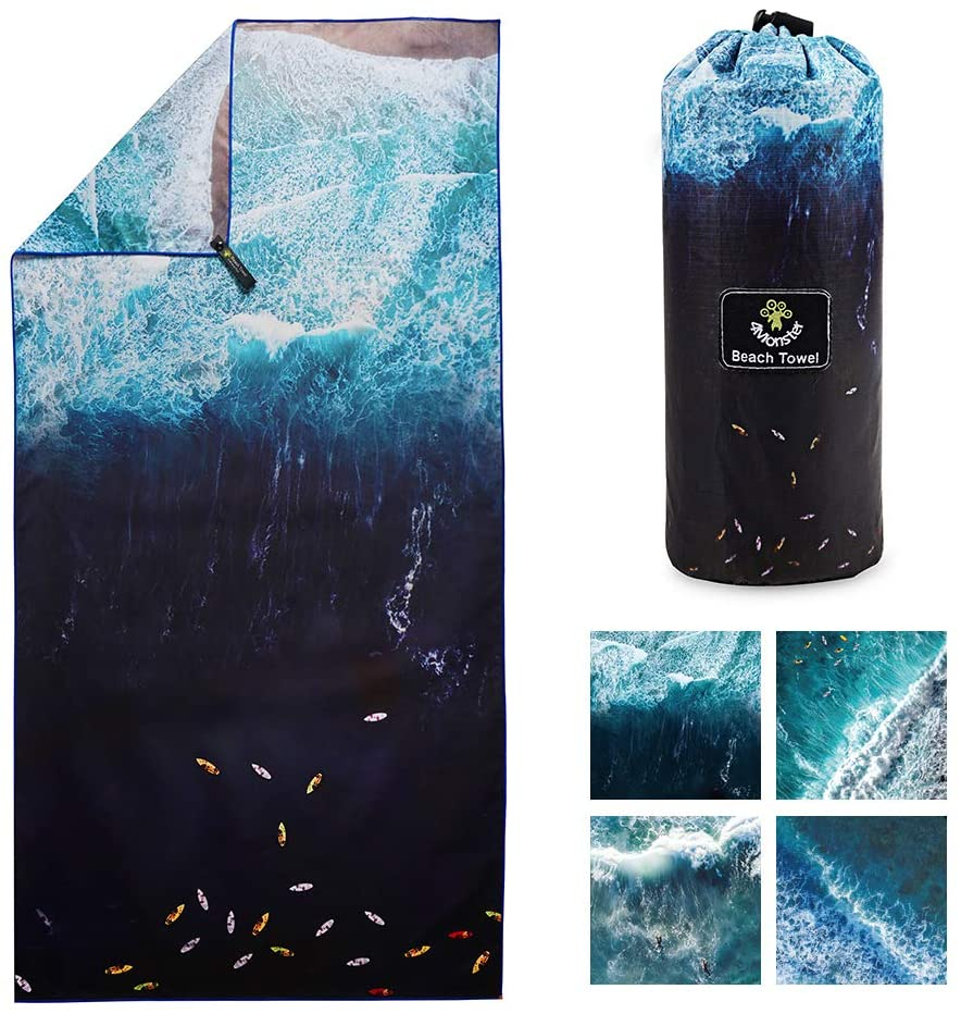 Microfiber Beach Towel Quick Dry,Super Absorbent Lightweight and Fast-dry for Swimmers, Sand Free Beach Towels for Pool
