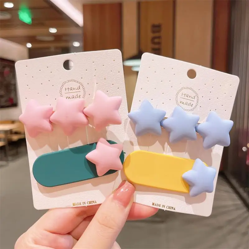 2/1Pcs Candy Colors Hairpins Hair Clips Girl Cute Sweet Alloy Frosted Geometry Duckbill Clip Ornamentr Hair Accessories Barrette