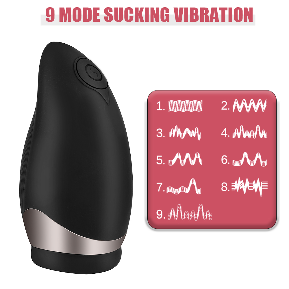 Automatic Heated Mouth Male Masturbator Sucking Vibrator For Men Penis Pump Cock Exerciser Blowjob Sex Toys Oral Massager Erotic