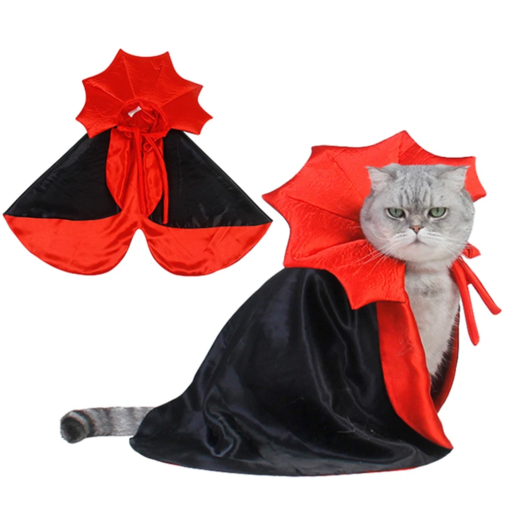 Halloween 2025 Cat Cosplay Costume Holiday Pet new Vampire Character Costumes New Indoor Kitten Horn Cape House Party Puppy Stuff
