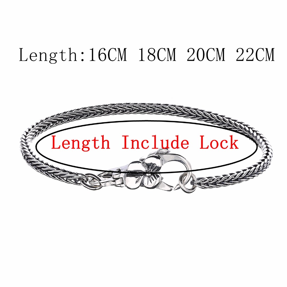 Moonmory Real 925 Sterling Silver Gray Bracelet Vintage Style For Unisex Europe Popular DIY Jewelry Plum Buckle Bracelet
