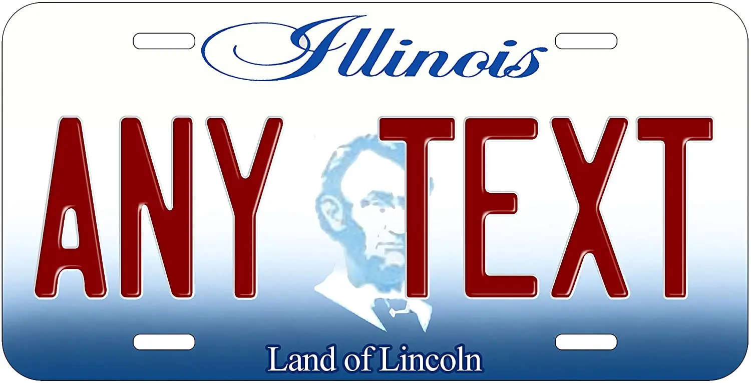 Top Craft Case Custom Personalized Illinois State License Plate Any Text or Name Novelty Auto Car Tag