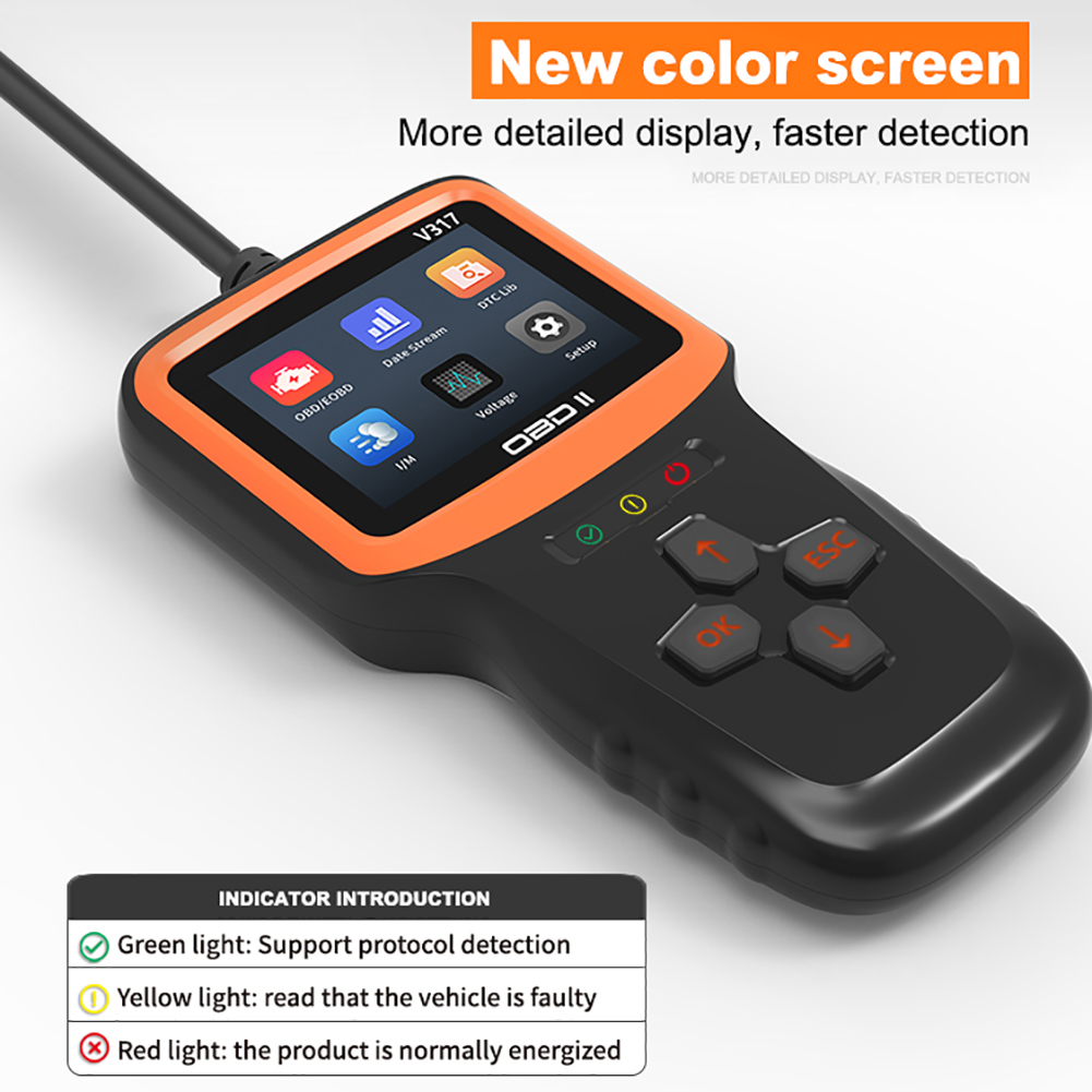 V317 new Color Screen OBD2 Diagnostic Tools Car Scanner hine 2025 Professional Tool Analyzer Automotive Code Reader Check Engine Fault