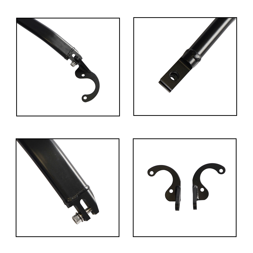 Front Strut Bar For 92-00 Honda Civic EG EK 93-97 Del Sol 94-01 Integra DC2 Front Upper Strut Brace Bar Aluminum Silver/Black