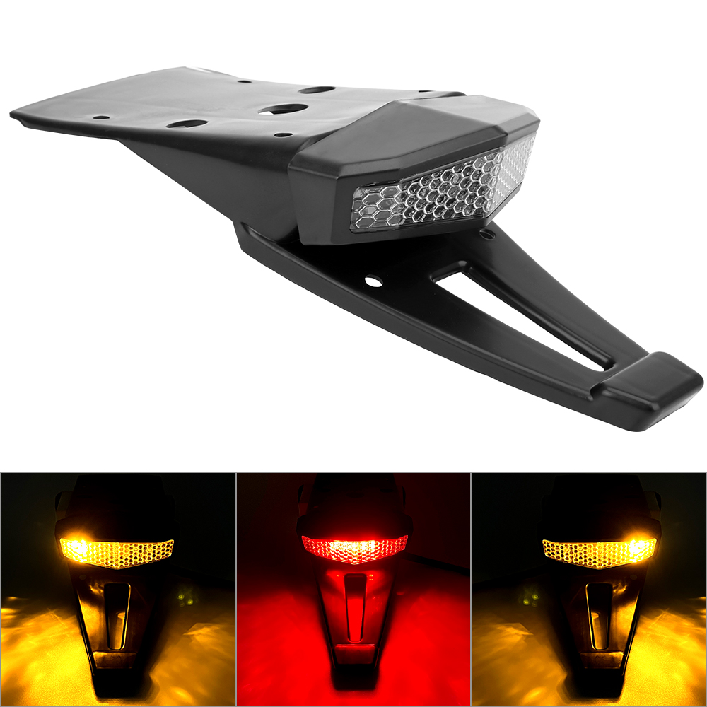 NEW Motorcycle Taillights 12V LED Turn Signal Light Rear Brake Fog Lamp License Plate Holder ATV Dirt Bike Accessories Universal