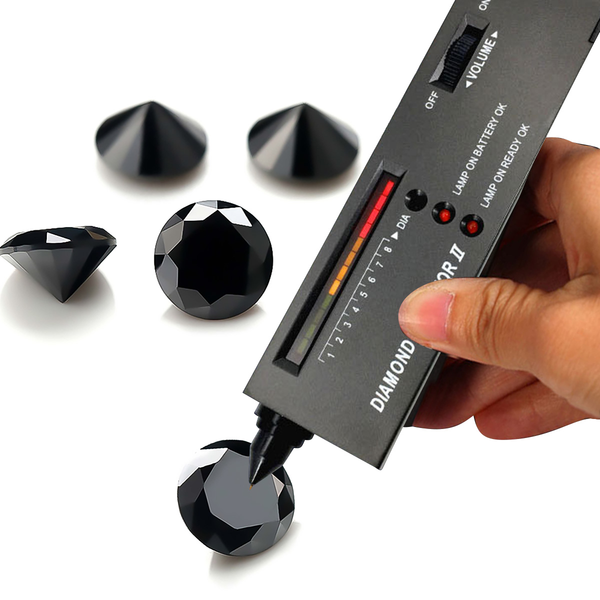 Full Size 0.8mm-14mm Real Round Black Moissanite Stones Excellent VVS1 Cut Lab Loose Gems Pass Diamond Tester for Jewelry Making