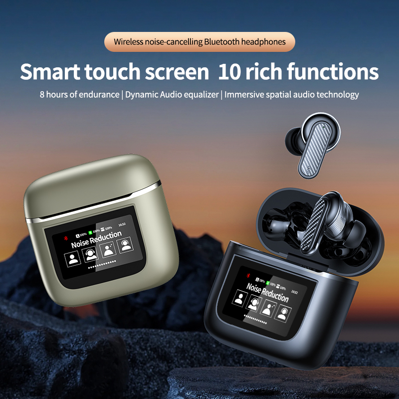 YW05 ecouteur Wireless Bluetooth Headphones Smart Touch Screen Earbuds Noise Cancelling Earphones Sports Gaming Headset v8