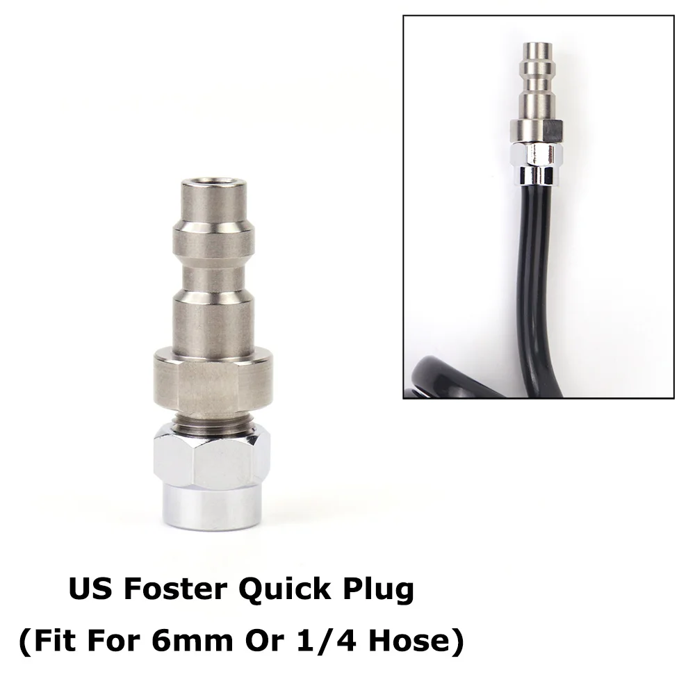 New Airsoft HPA (US)2302 23-2 Foster Quick Disconnect QD With Push-In Pipe Fitting Assembly For 6MM Or 1/4Inch Hose