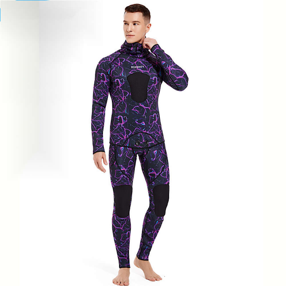 Ddmytiger Camouflage Mm Split Hooded Two Piece Set For Men Warm Cold Resistant Hunting And Fishing Free Diving Wet Suit Surfing H