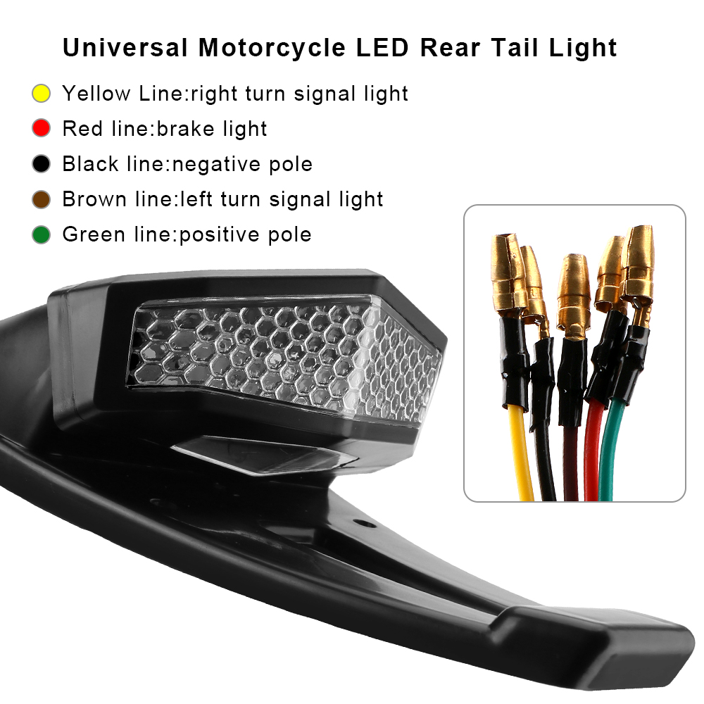 NEW Motorcycle Taillights 12V LED Turn Signal Light Rear Brake Fog Lamp License Plate Holder ATV Dirt Bike Accessories Universal