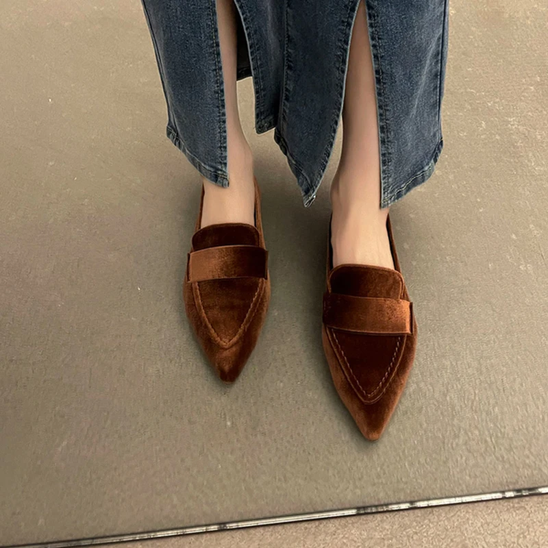 Women Flats Ballet Dance Pointed Toe Sandals Shoes 2023 Autumn New 2025 new Designer Loafers Shoes Suede Casual Sport Walking Zapatillas