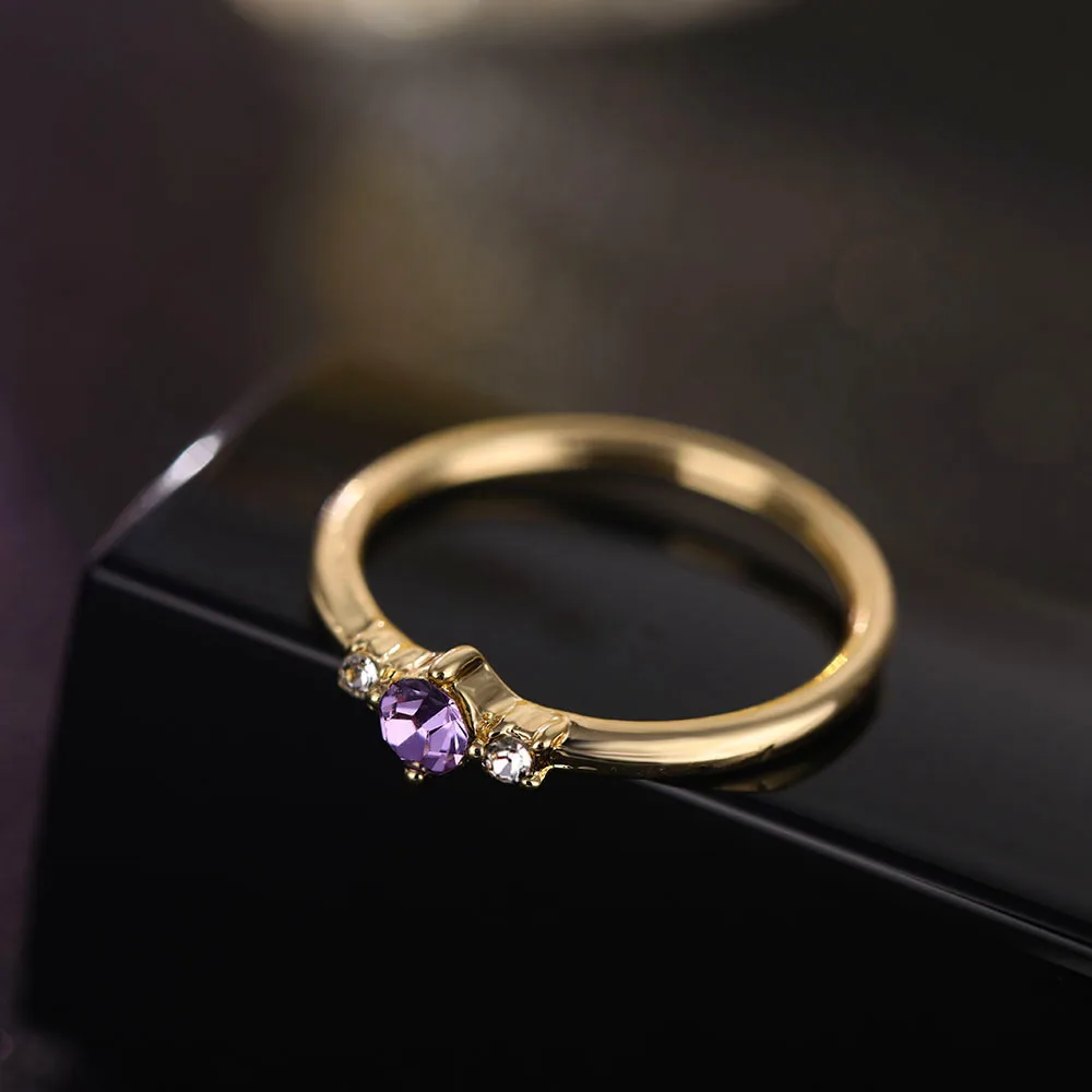 IFMIA 4 Pcs/set Colorful Crystal Gold Color Rings Vintage Women Engagement Party Ring Set for Woman Wedding Jewelry Gifts