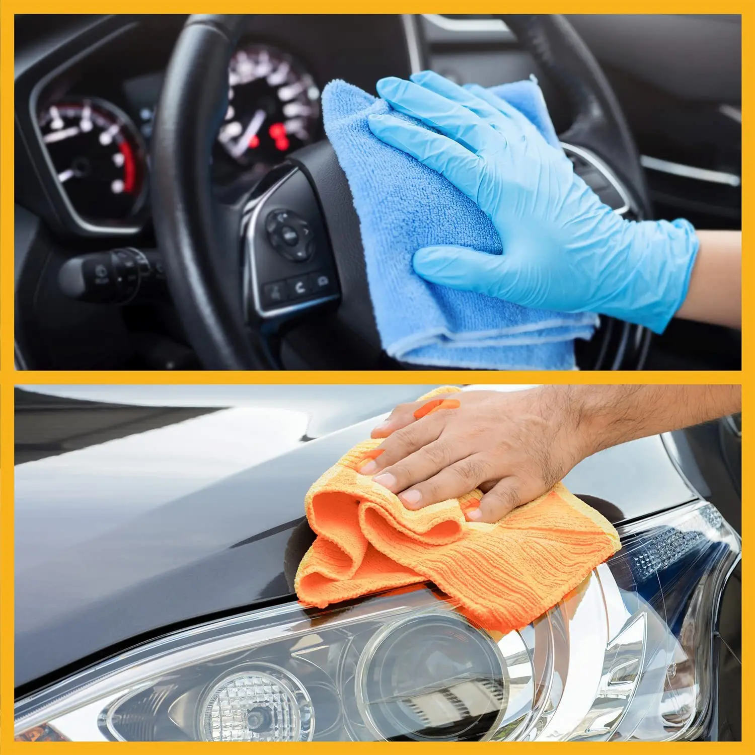 12PCS 30x30CM Car Wash Microfiber Towel Car Cleaning Drying Cloth Hemming Car Care Cloth Detailing Auto Washing Towel Sponge