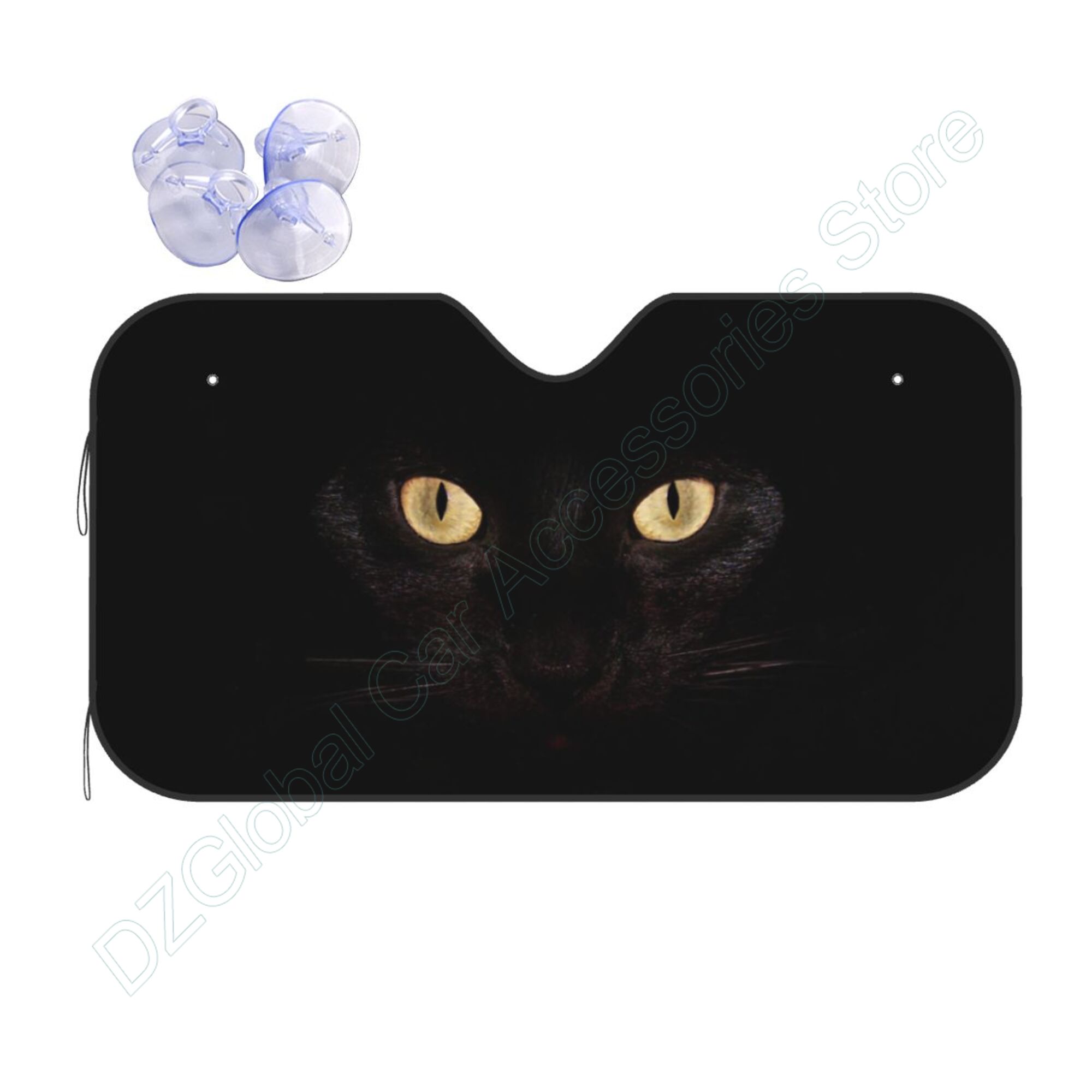 Black Cat Eyes Windshield Sunshade for Car Suv Truck Foldable Uv Ray Reflector Front Window Sun Shade Visor Shield Cover