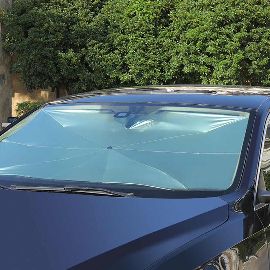 Upgraded 190T Fiber Glass Auto Car SUV Universal Front Windshield Window Sun Shade Visor Heat Insulated Folding Umbrella Cover