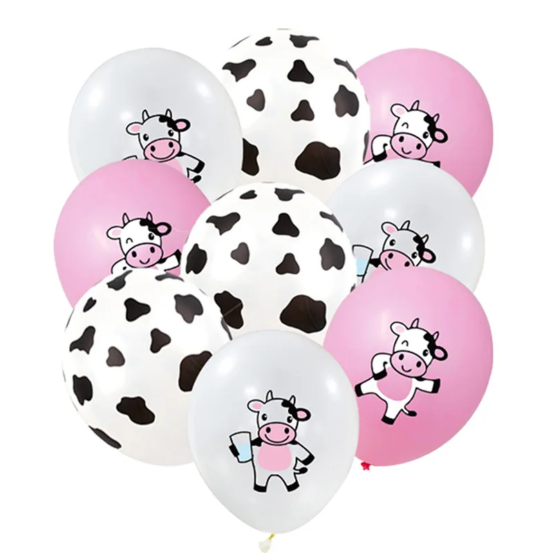12 Inches Farm Cow Balloons Latex Print Funny Birthday Animal Themed Decorations Kid Girls Bady new 2025 Party Supplie