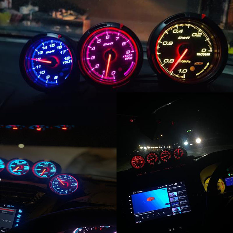 Defi Car Meter 15 Colors 60mm Turbo Boost Gauge Water Temp OIl Temp Oil Temp Vacuum Voltage Tachometer 2.5inch