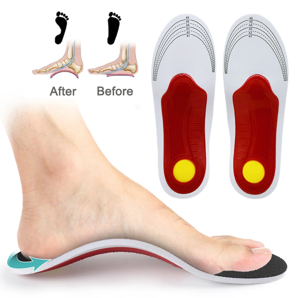 1 Pair Premium Orthotic Gel High Arch Support Insoles Gel Pad 3D Arch Support Flat Feet Women Men Orthopedic Foot Pain Unisex