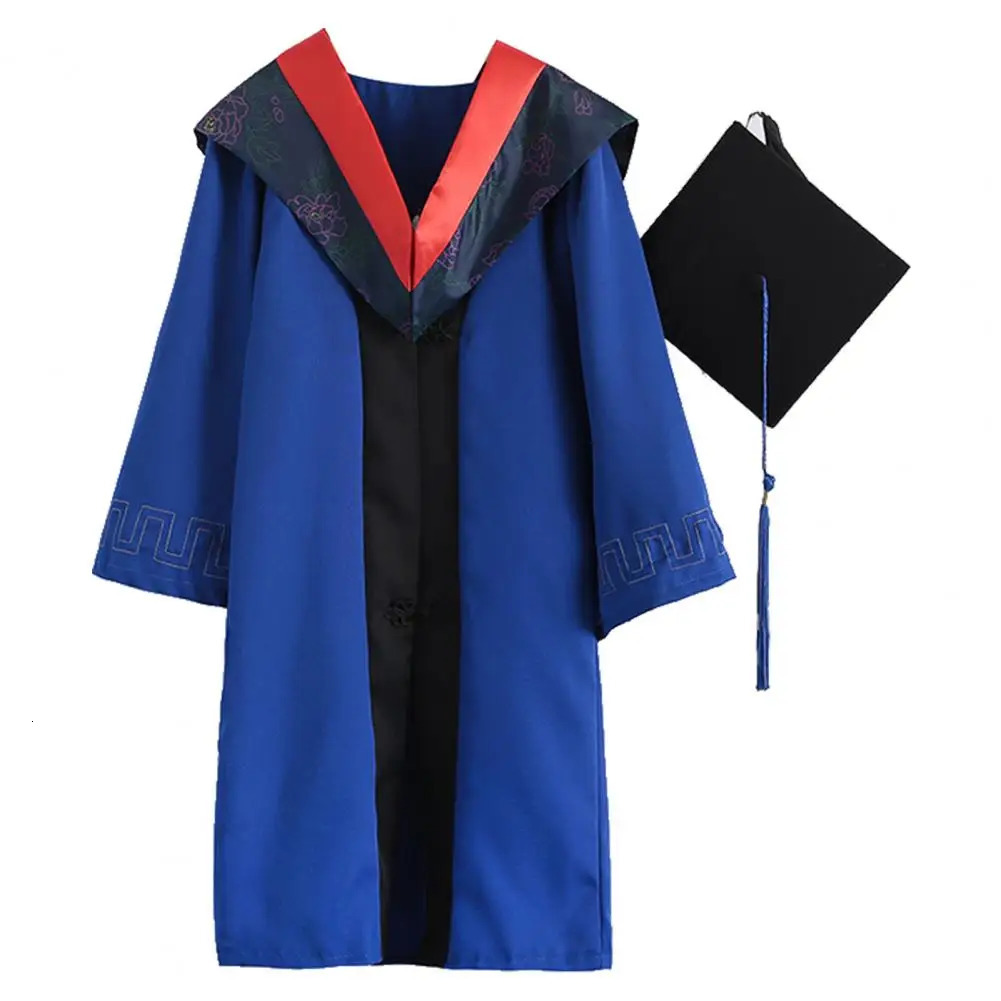 1 Set Graduation Uniform Super Soft Wear Resistant Polyester Bachelor Hat Graduation Cloak Pography Props Set For College 240513