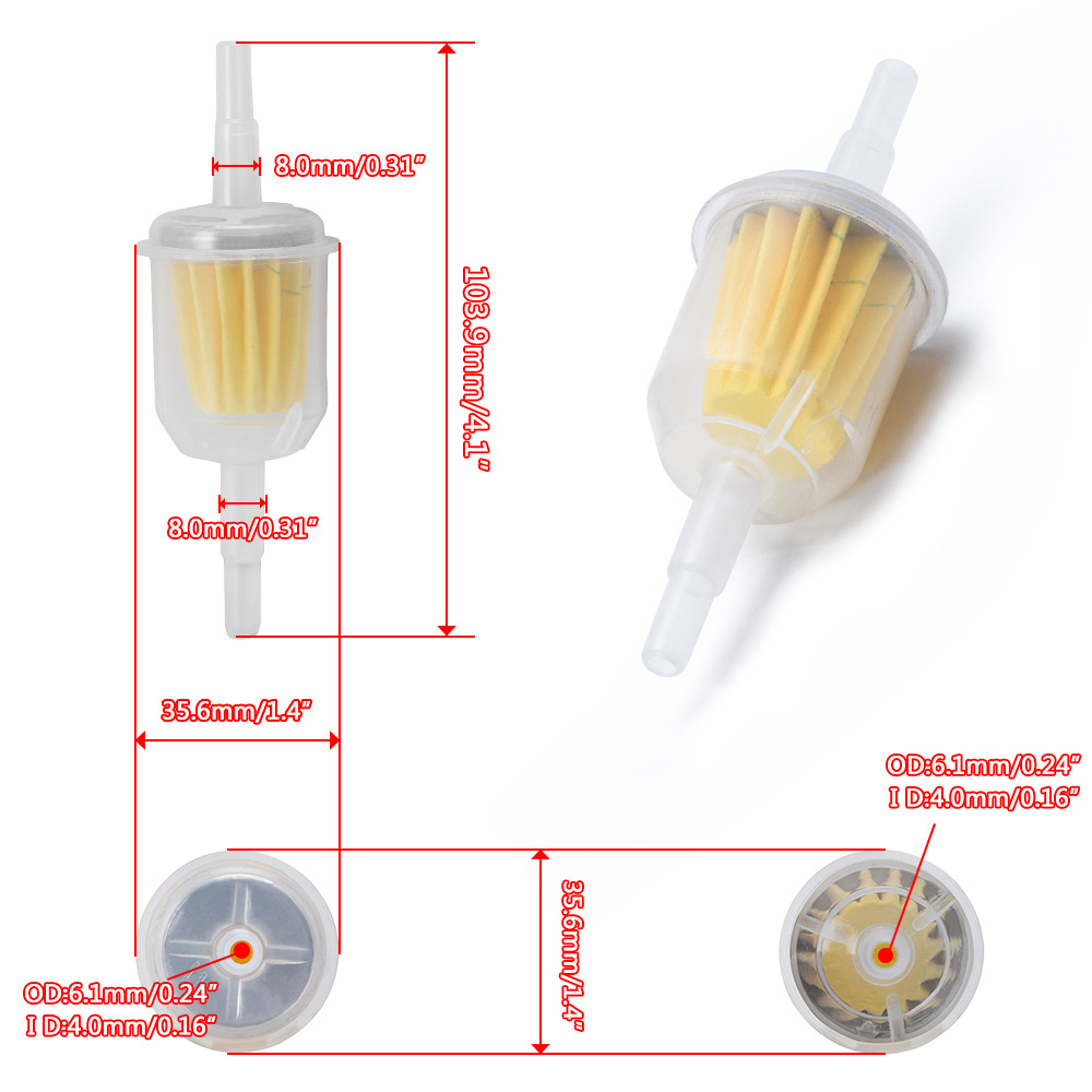 10 pcs Universal Inline Gas/Fuel Filter 6MM 8MM 1/4" 5/16" For Lawn Mower Small Engine Auto Accessories Motorcycle Accessories