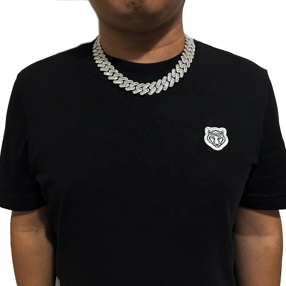 hop hip jewelry cuban k chain 15mm s sier fashion necklace iced out fully vvs baguette moissanite dia men necklaces ier fahion vv moianite