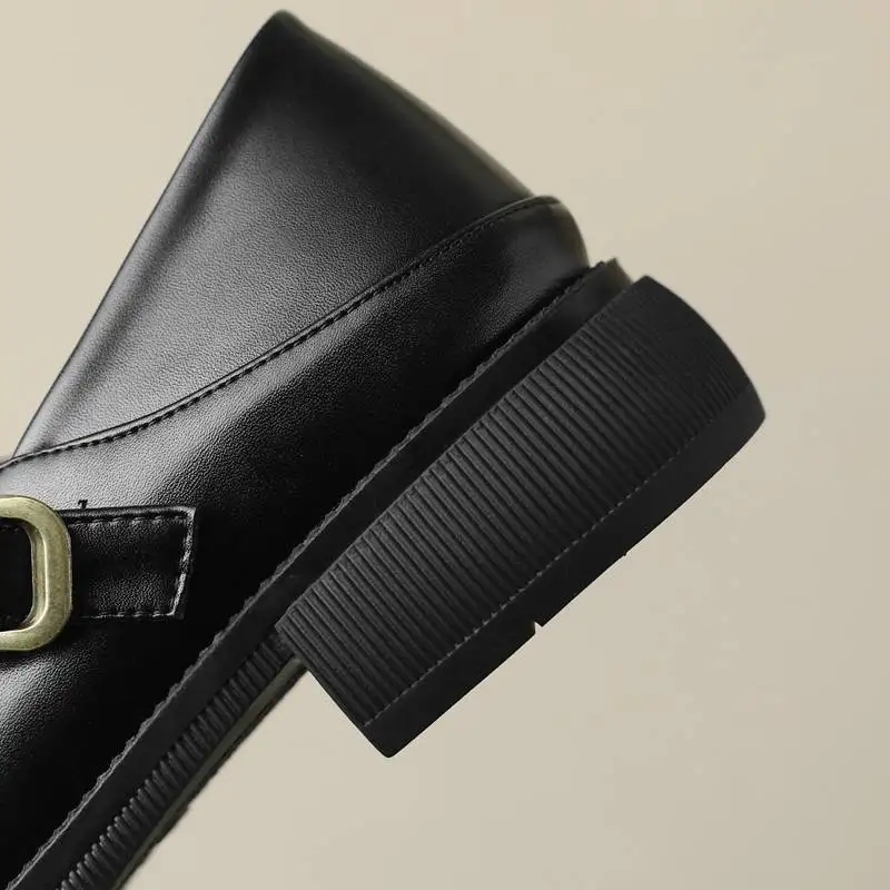 ASILETO Mary Jane 2025 Shoes For Women Round Toe Buckle T-strap new Leisure Plus Size 41 42 43 Solid Cute Concise Girls Student Flats
