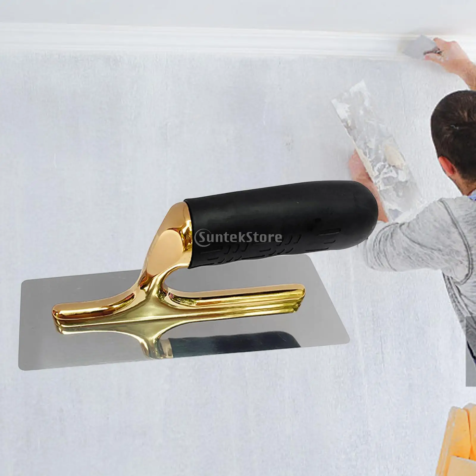 Plaster Finishing Trowel Comfort Grip Soft Handle Filling Spatula Plastering Trowel Drywall Trowels for Concrete Stucco Cement