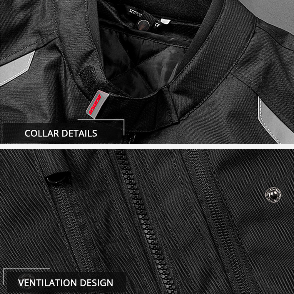 SCOYCO Motorcycle Jacket Men Windproof Moto Jacket Riding Racing Motorbike Clothing Protective Gear for Autumn Winter