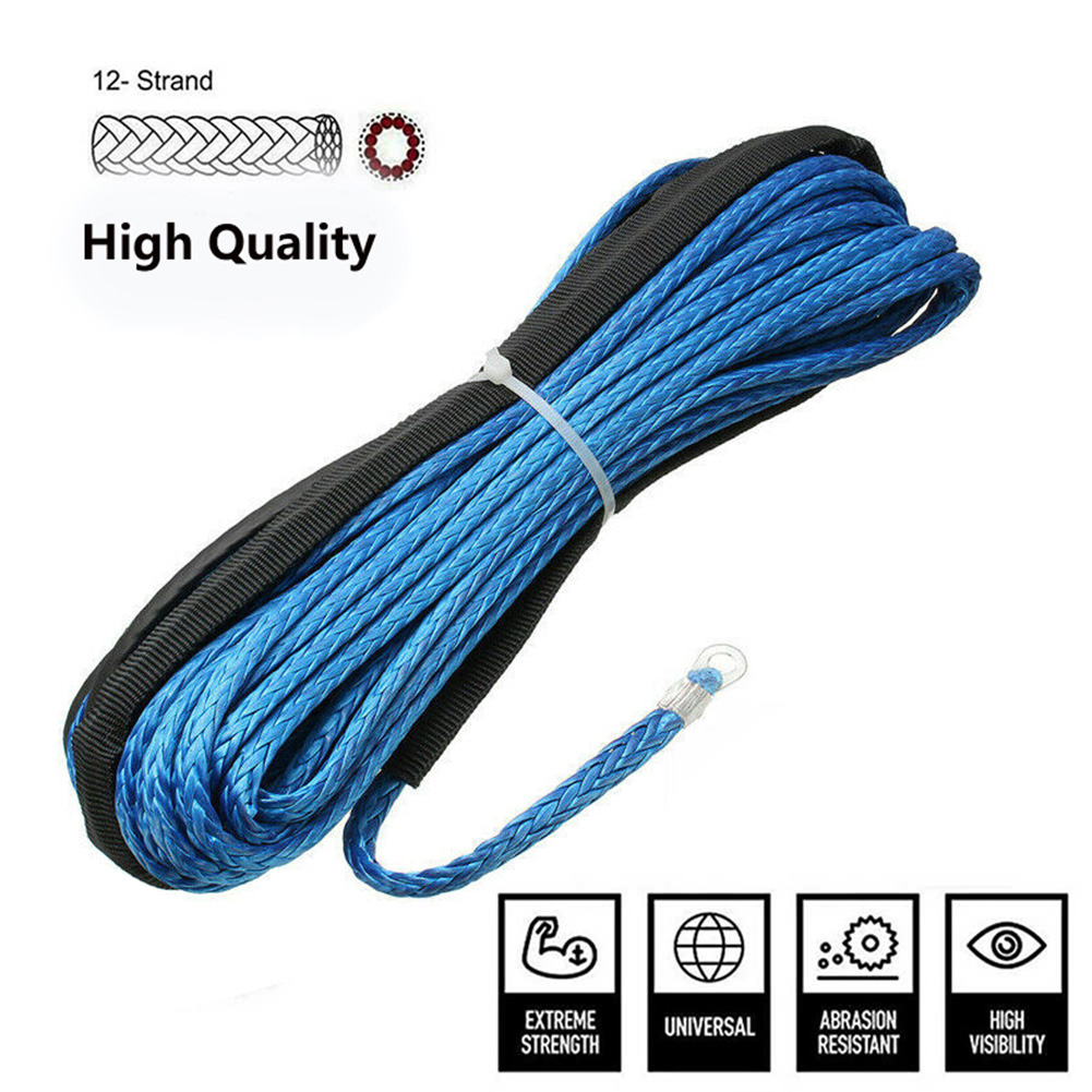 15M 7700LBs Synthetic Winch Rope Line Recovery Cable For Jeep Off Road 4WD ATV UTV Truck Boat SUV Synthetic Winch Towing Rope