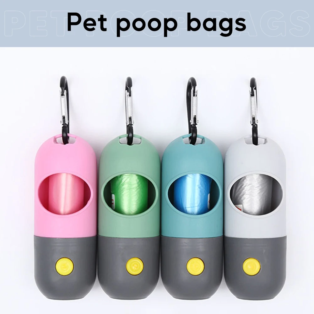 Led Light Dog new Poop Bags Dispenser Degradable Waste Bag Outdoor Portable Pet Trash Bags 2025 Dog Cat Cleaning Supplies Accessories
