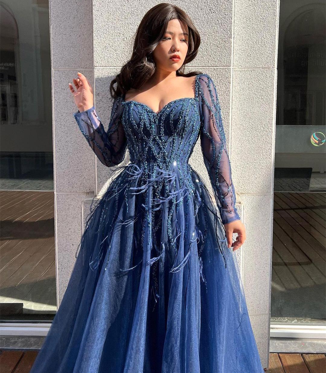 Long Sleeves Luxury Dubai Evening Dresses Women Glitter Sequin 2024 Formal Party Prom Gown High Slit Red Tulle Vestidos Bc18235 B0312