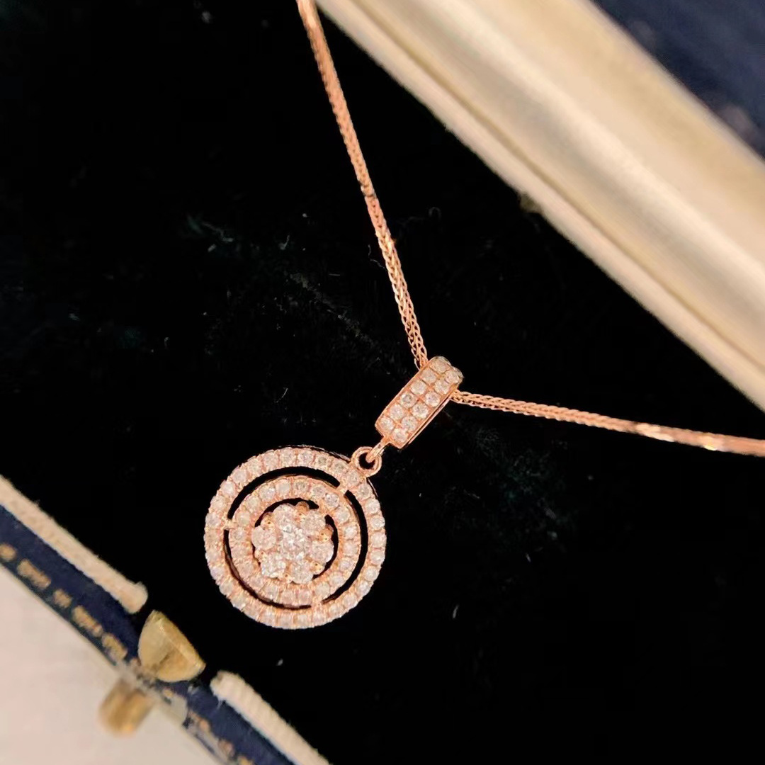 Sterg Rose Gold Topaz | Sier Circle Pendant Necklace for Women