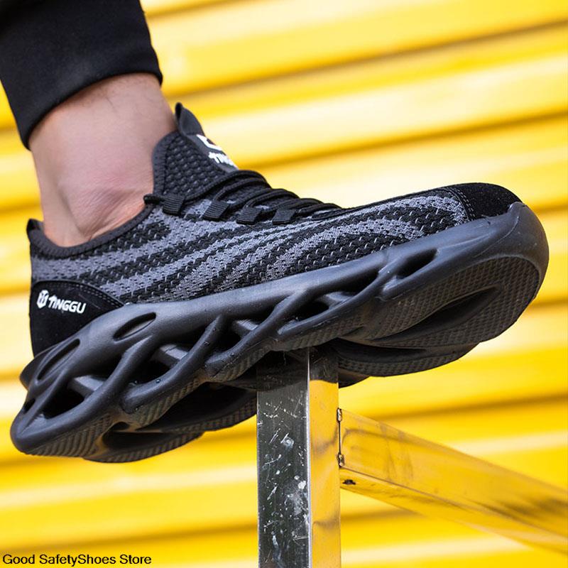 Men's Lightweight Steel Toe Cap Safety Working Shoes Puncture-Proof Work Sneakers Men Boots 48 c34f