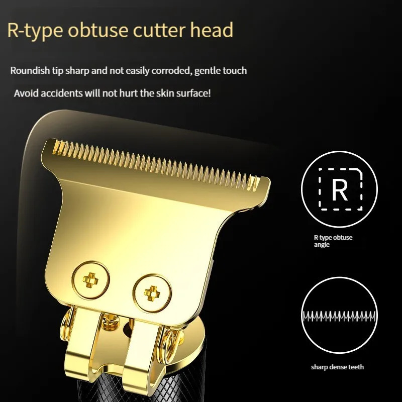 Original Metal Body Retro Set T9 Large Capacity 1200ml Battery Inflatable Silicone Real Woman Senior Hair Cutting Machine Pro 240516