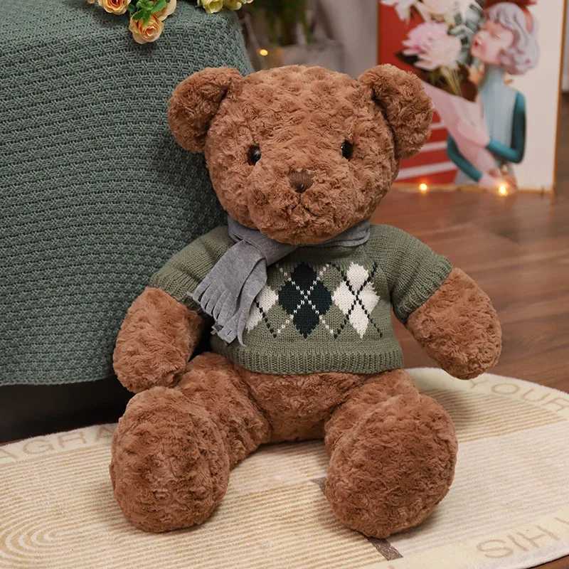 Stuffed Plush Animals High Quality Toy Cute Cartoon Sweater Teddy Bear Plush Toys 50cm75cm Stuffed Plush Animals Bear Doll Birthday Gift For Children