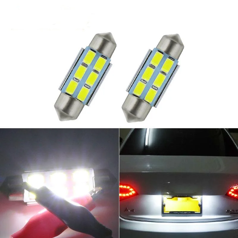 2X No Error Car Number License Plate Light 36mm LED Bulb For AUDI A2 A3 8L 8P A4 B5 B6 A6 4B 4F A8 D2 TT Q3 Q5 Q7 C5 C6 C7 S2 S4