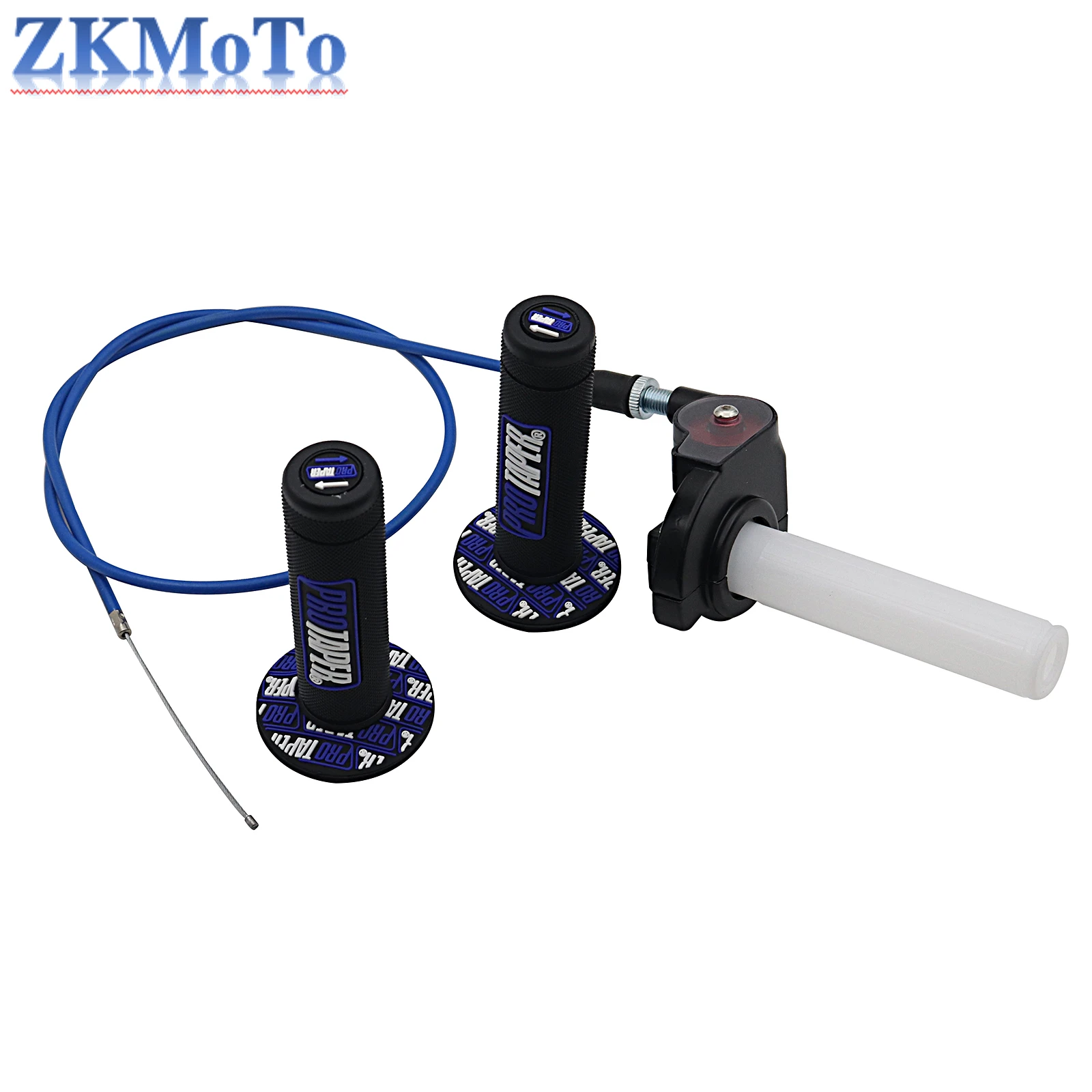 Motorcycle Grips with 1/4 Quick Turn Throttle Settle 1200MM Throttle Cable for PRO TAPER Handlebar Dirt Pit Bike Motocross Parts