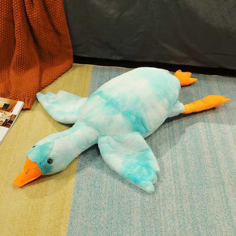 Plush Cushions 50-190cm Kaii Colorful Giant Duck Plush Toy Big Stuffed Animal Goose Doll Sleep Hug Pillow Cushion Childrens Gifts Room Decor