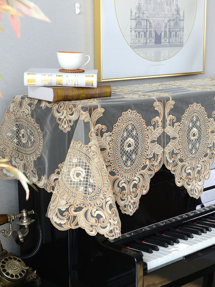 Light luxury lace piano cover half cover new piano towel full cover high-grade simple dust cover towel guzheng piano cover cloth