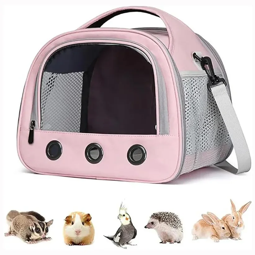 Portable Small Animal Carrier Bag Guinea Pig Carrier Cage Pet Carrier for Hamster Hedgehog Parrots Rat and Other Small Animals