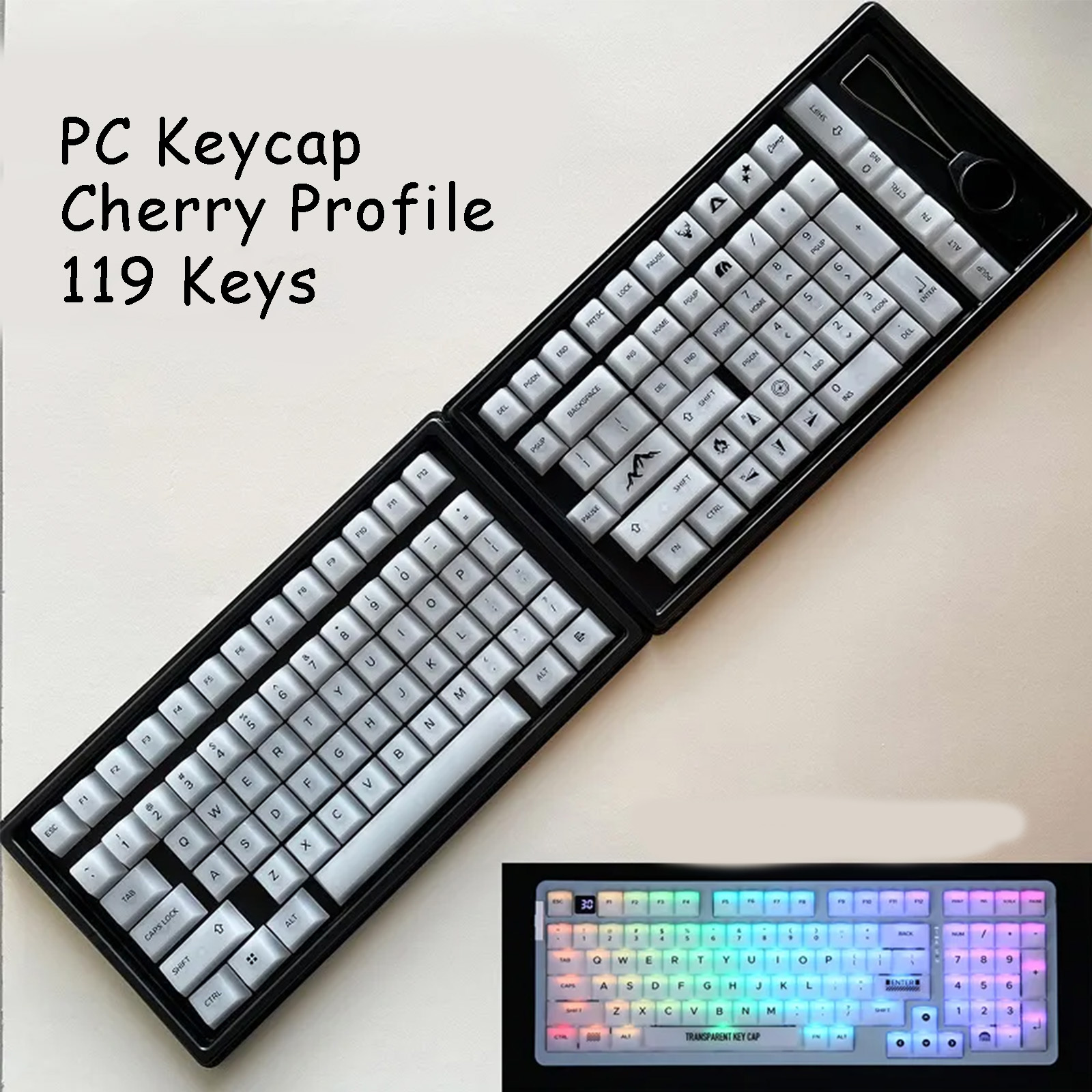 PC Milky Jelly Pudding Clear Keycaps Foggy Semitransparent Fors60%/75%/61/68/69/87/97/98/104