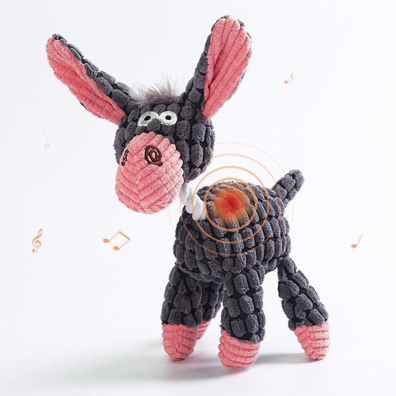 Dog Toys Cleaning Teeth Squeaky Interactive Cartoon Donkey Bite-Resistant Chewing Toys for Puppy Dogs Dog Training Toy
