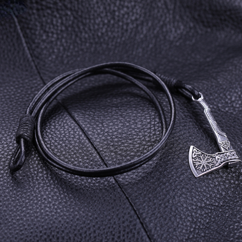 Rock Leather Axe Bracelet for Men Multi-layer Leather Hand-woven Bracelet Jewelry Bracelet for Men Accessories