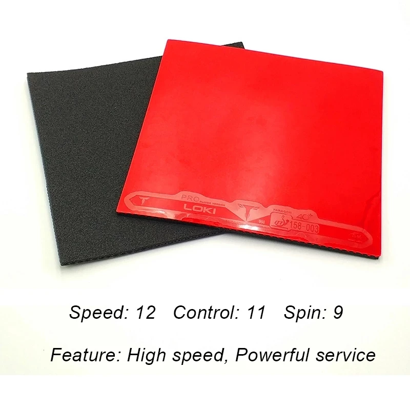 LOKI T3 Astringent rubber ITTF Approved Carbo Sponge Table Tennis Rubber Pips-in Hard Non-sticky Pingpong Rubber for Fast Attack